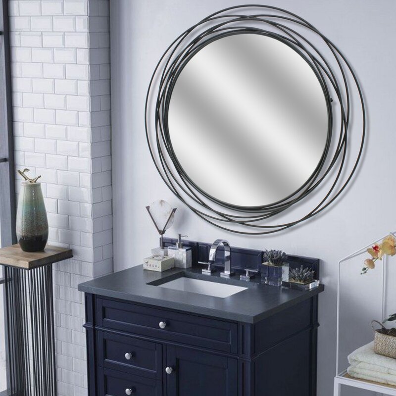 Mercer41 Baeddan Round Metal Wall Mirror & Reviews | Wayfair